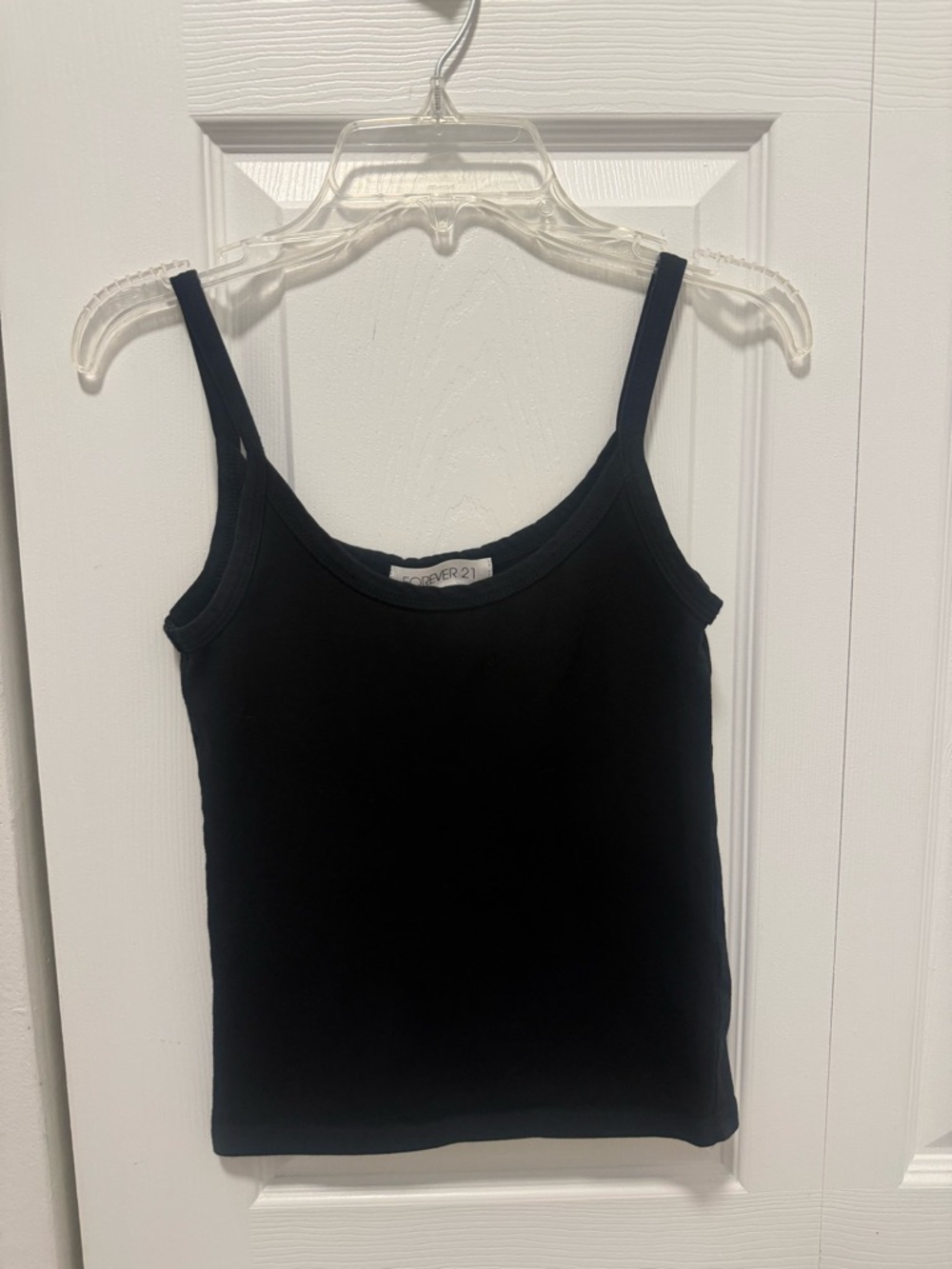 Black Spaghetti Strap Cropped Tank